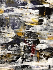 Original Abstract Expressionism 9X12 On Black Paper Ink Handmade Signed 14