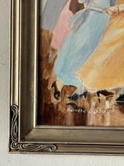 BERNARD GARBUTT ANTIQUE FIGURATIVE DANCE IMPRESSIONIST OIL PAINTING OLD DANCING