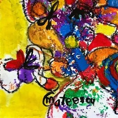 ORIGINAL FLOWERS ART ABSTRACT FLOWERS PAINTING MODERN ART HOME DECOR 12″ #A230