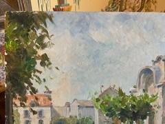 Original Vintage French Oil Painting “The Village Chapel”