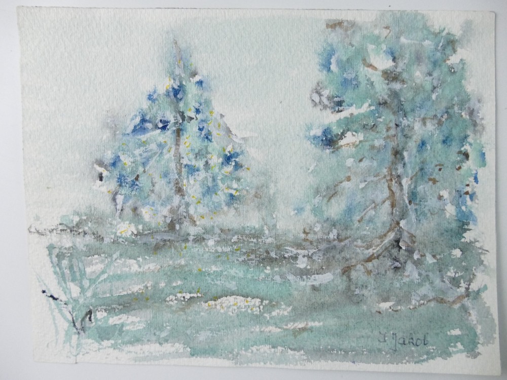 Ingeborg Jakob Wilhelmshaven Watercolour Hand Signed Dated 13×18.5cm To-5022