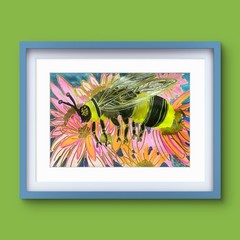 Honeybee Floral Original Abstract 9×12 Watercolor Paper Signed Contemporary