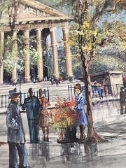 Original Watercolor Paris Rue Royale La Madeleine Signed unframed 8″x12″