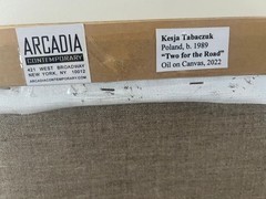 Original Oil Painting by Kesja Tabaczuk Titled TWO FOR THE ROAD 35″x39″ Canvas*