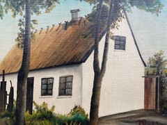 Impressionist Landscape With Farmhouse Oil Painting Dated 1923
