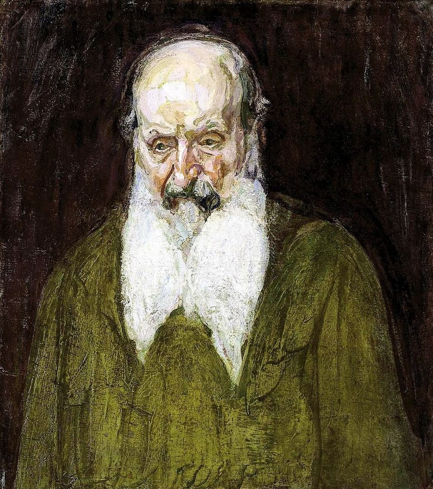 Oil painting Henry-Ossawa-Tanner-Head-of-a-Jew-in-Palestine old man ar