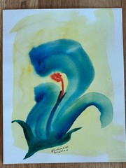ALICE GUZMAN ORIGINAL WATERCOLOR PAINTING 9″ X 7″ NEW MEXICO ARTIST 1980’S