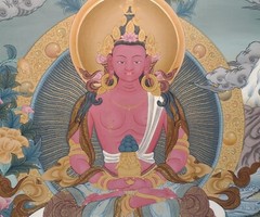 24 k gold Amitayus Thangka Painting Nepal CH7355