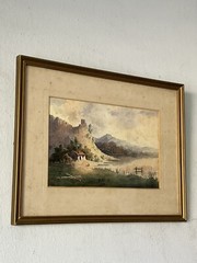 FINE ANTIQUE ARGENTINIAN PLEIN AIR LANDSCAPE WATERCOLOR PAINTING OLD ARGENTINA