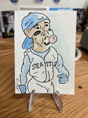Aceo Art Card Original Hand Painted Ken Griffey Seattle Custom OOAK