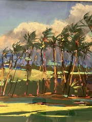 STEPHEN BURR IMPRESSIONIST MAUI SCENE ORIGINAL PASTEL PAINTING KOA FRAME 30”x37”