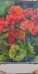 Original Signed/ Professionally Framed Watercolor Floral Roberta Rogers 11×14″