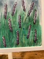 11/14 Watercolor Painting On Paper,framed,landscape,lavender,field
