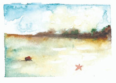 Original ACEO Watercolor 2.5 x 3.5, Signed,