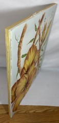 Vintage 1990s D. Wright Original Folk Art Oil Painting Yellow Hibiscus Flower