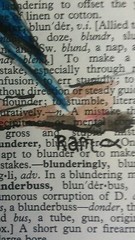 Bluebirds on Old Text – 7 1/2″ X 10 3/4″ -Colored Ink Original Ramfish Artist