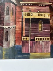 Mid Century Painting Architecture American Regionalism Historic Modernism House