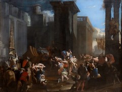 Huge 17th century Abduction Of Helen Of Troy Trojan War by – FRANCESCO MONTI