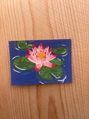 ACEO Original „Water Lilies #2“ Acrylic Signed Unframed by Freya W.