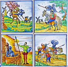 J.Roig RARE VTG HandPainted 12 Tiles Barcelona 6″ x 6″ Signed Artist JRoig