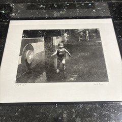 Signed By Artist David Snider 1991 Fine Art Print “Child In Water” Framed 18×14”