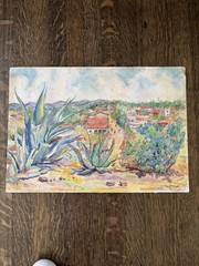 IGNACIO BETETA ( 1898-1988 Mexico) ORIGINAL WATERCOLOR Desert Landscape 1938