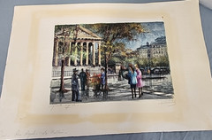 Original Watercolor Paris Rue Royale La Madeleine Signed unframed 8″x12″