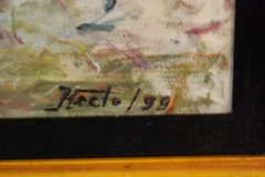 FRAMED SIGNED ORIGINAL OIL GOLDEN SUN FLOWERS A STILL LIFE ARTIST: HECTO VIDAL