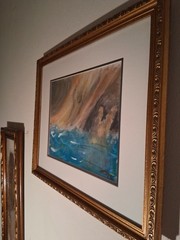 Original Framed Expressionist Seascape Painting 18×22 Signed JTC Ocean Art
