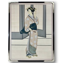 Japanese Bijin-Ga Paining, Ink on Silk, Unsigned, 20th Century