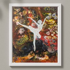 Grand Ole Opry Ballerina Painting Swan Lake Ballet Dance Original Abstract Art