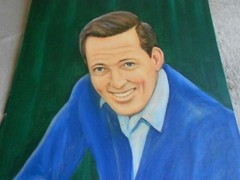***DON HUEBNER*** DALLAS PORTRAIT ARTIST/ RARE 1970 ANDY WILLIAMS PAINTING/ SBA