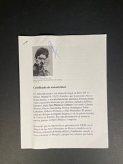 Painting by Aldo Menéndez ¨ Sandor Petofi¨ 1975. Certificate of authenticity