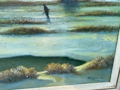 VINTAGE LANDSCAPE OIL PAINTING ON CANVAS SIGNED MCCANN 72 36″ X 28″