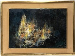 LEONARDO NIERMAN 20th c. Mexican MCM MODERN ABSTRACT EXPRESSIONIST PAINTING