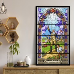 Marquis de Lafayette Stained Glass Style Canvas – Hero of American Freedom Art