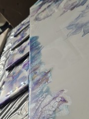 Lg 24×36 Amazing Floral dutch pour. Epoxy resin coat/w free matching coasters.