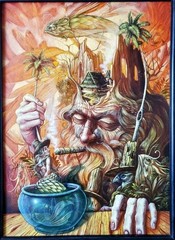 Oil painting Raimundo sosa Tamayo cuban art 58x42cm Las Miradas