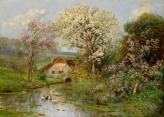 Spring Scenery Oil painting Wall Art Giclee Printed on Canvas P2130