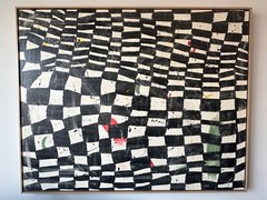 48x60in Acrylic on Canvas by NYC Contemporary Artist with Maple Floating Frame