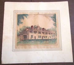 Original BERNHARDT WALL Signed Watercolor Painting 1930, Mount Vernon 20 x 18.5