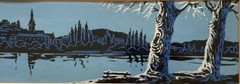 Original Painting BRATISLAVA – SLOVAKIA – CITYSCAPE – CASTLE – RIVER – 1970