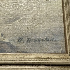 Original Eric Riordon Oil On Panel Snow Scene 8 x 6” Framed