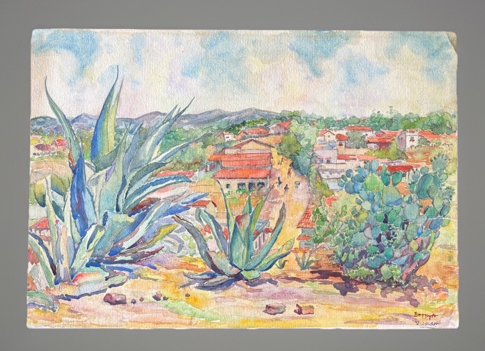 IGNACIO BETETA ( 1898-1988 Mexico) ORIGINAL WATERCOLOR Desert Landscape 1938