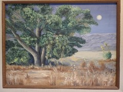 Wood Framed ‚Bonita Cottonwood‘ Oil Painting Shirley A. Seplak Willcox AZ 1993