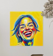 ORIGINAL Portrait Picture Painting Woman Abstract Painting Modern HAND PAINTED