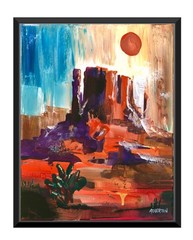 11×14 Monument Valley Acrylic Painting on Canvas | Signed Southwest Art by Jim