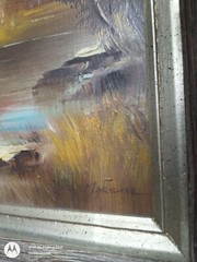 Old Grist Mill by C. Marshall Original Oil Painting 32 x 20″ Framed