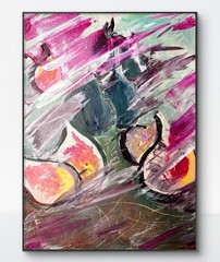 SAMATOWIC Original Abstract Expressionism 12×16 Figs Signed Fine Art Colorful 12