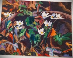 CAROL RUSTAD (1943-2022) Original SIGNED Oil Pastel & Gouache Prairie Flowers